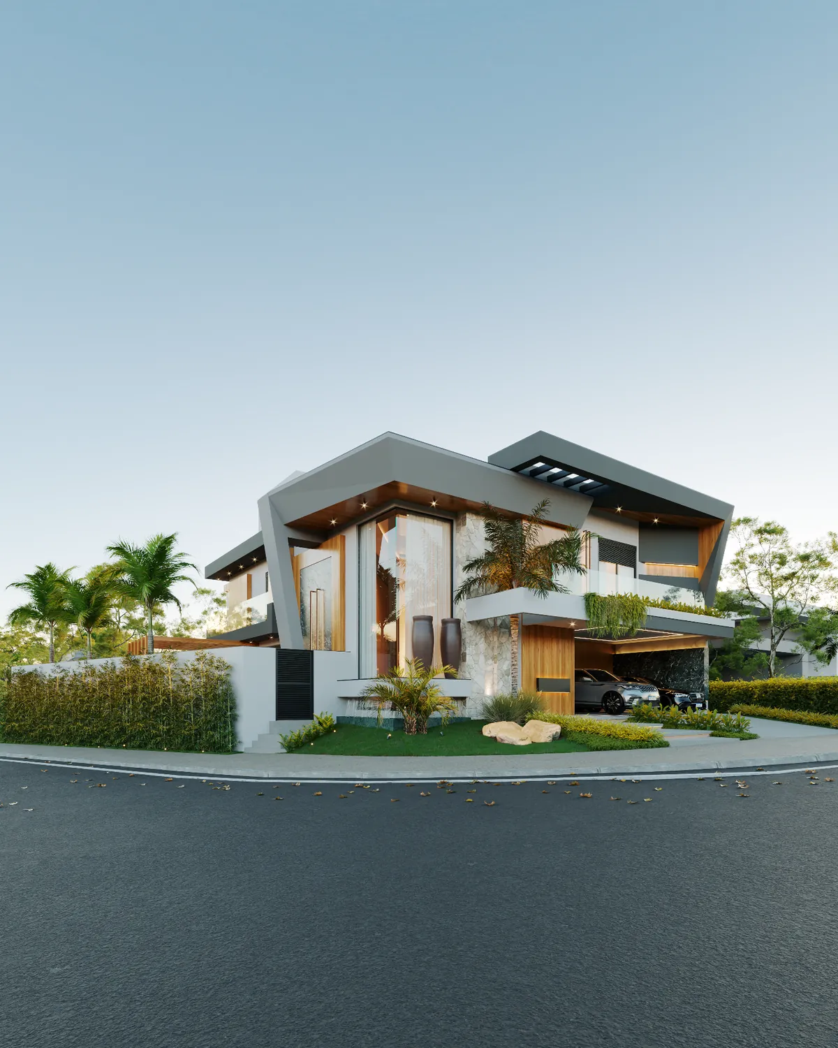 Volume lateral — projeto da Simões Arquitetura