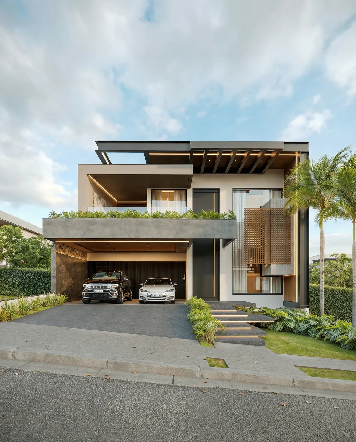 Fachada frontal — projeto da Simões Arquitetura