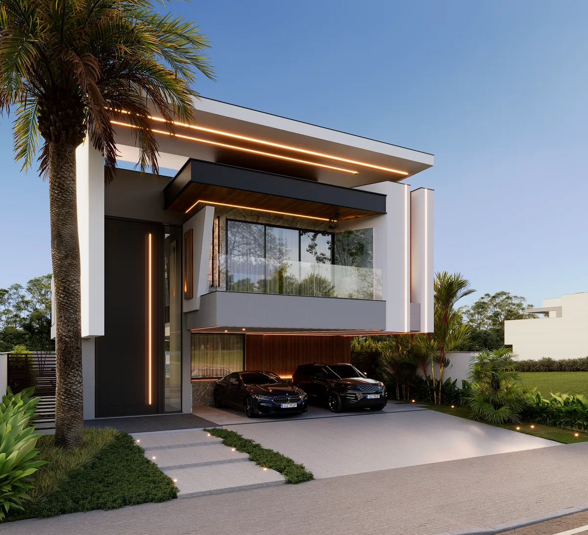 Fachada frontal — projeto da Simões Arquitetura
