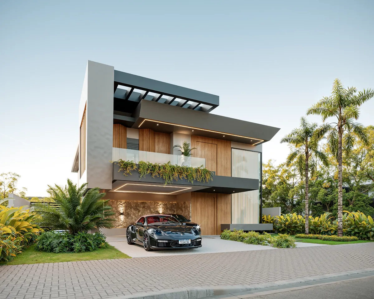 Volume lateral — projeto da Simões Arquitetura