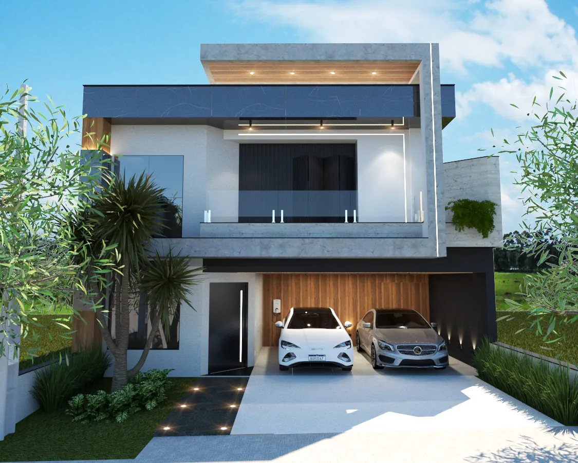 Fachada frontal — projeto da Simões Arquitetura