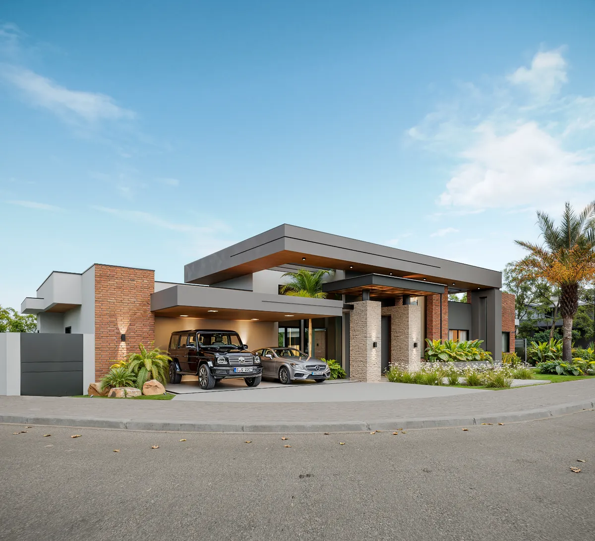 Fachada frontal — projeto da Simões Arquitetura